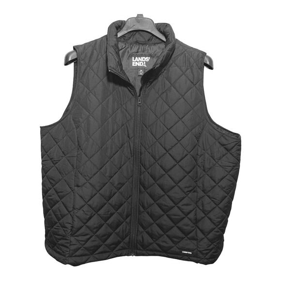 Lands' End Feather Free Insulated Black Puffer Vest - Size 3X 24-26 - Picture 1 of 9